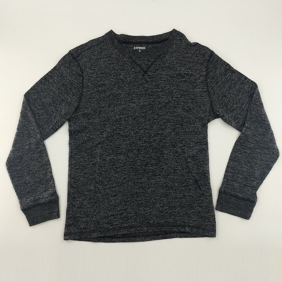 Express XS Long Sleeve Sweatshirt Grey & Black - Picture 1 of 7